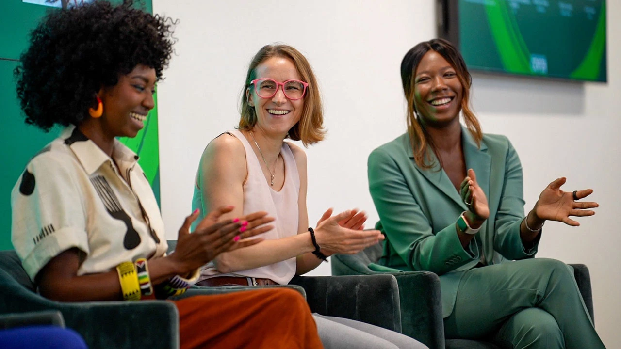 Women entrepreneurs in a panel discussion. Photo: Raphael Gorgy