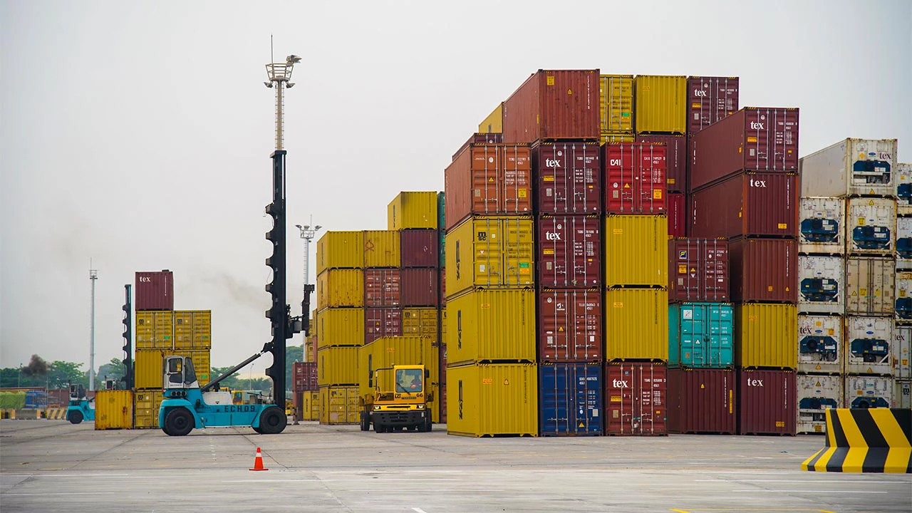 Shipping containers in the Port of Lomé.