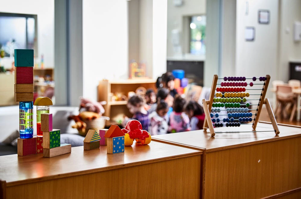 Childcare center with toys and activities.