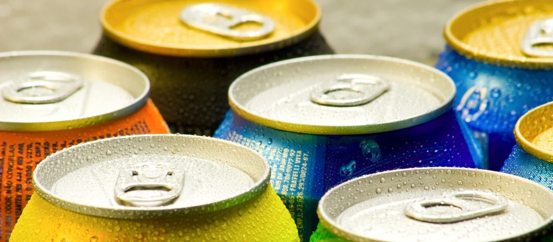 Cans soft drinks