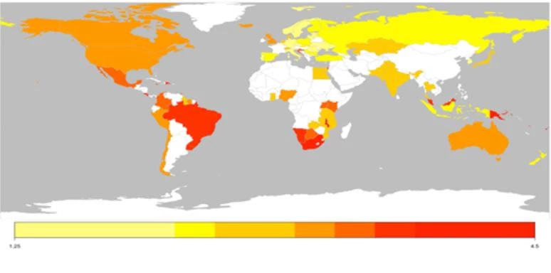 Country Pension Climate Risk Heatmap