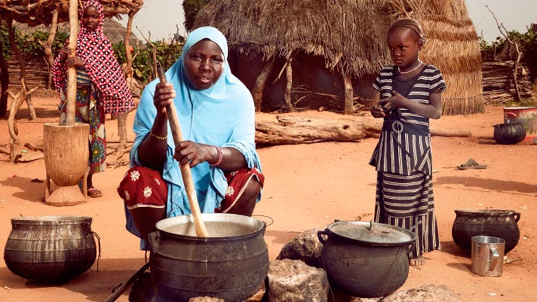 A woman in a Niger village cooks for her family. Photo © Stephan Gladieu/World Bank