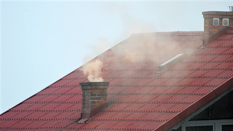 Somg in Poland: a roof chimney