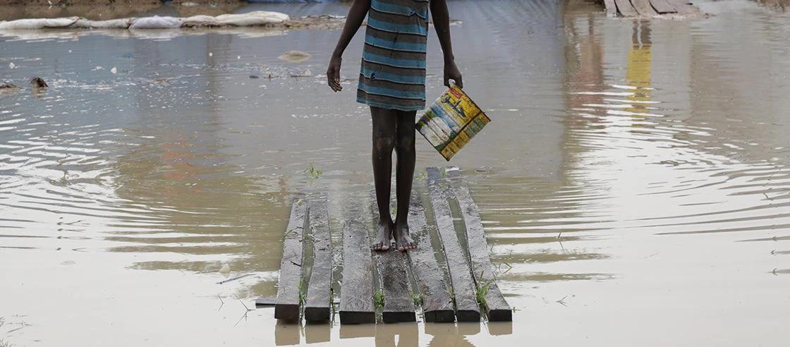 The town of Bor in South Sudan flooded at the start of the rainy season