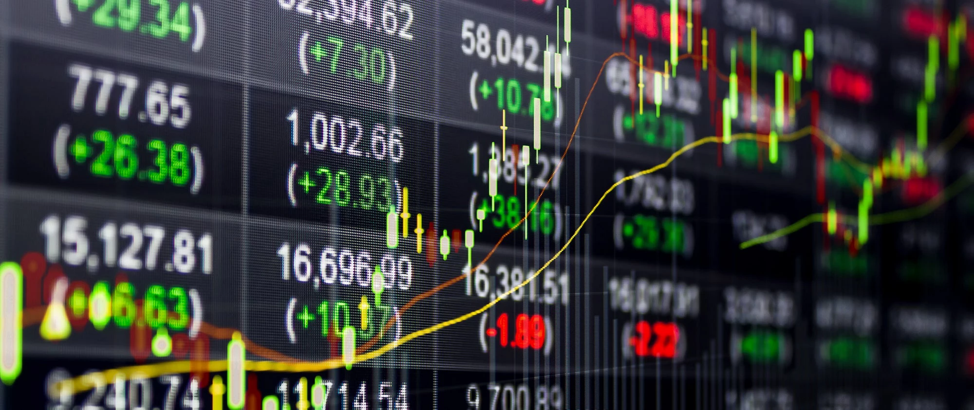 Stock market data on LED display. | ©shutterstock.com