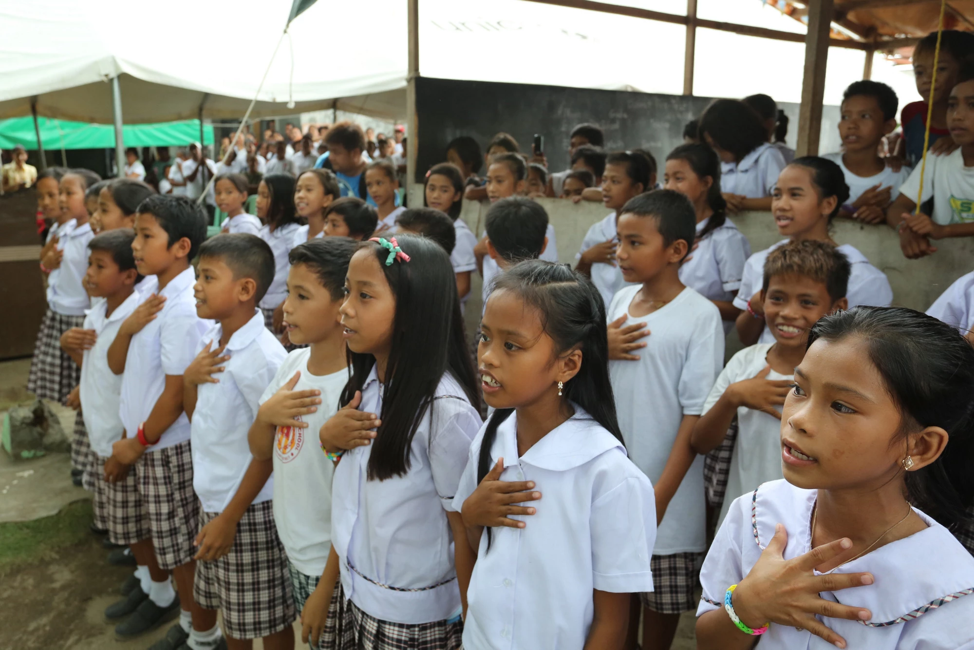 Elementary school students in the Philippines. 