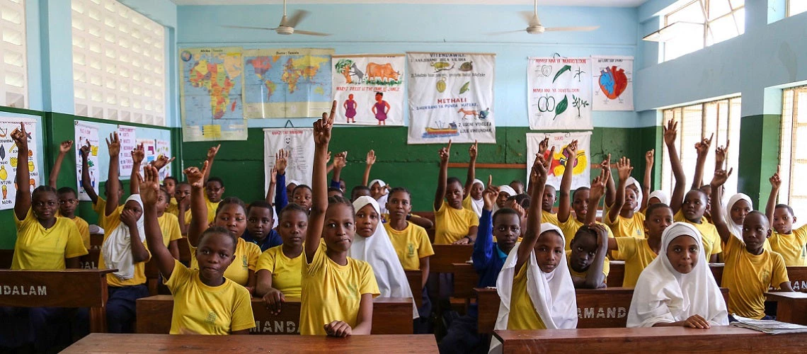 Students in Primary Seven at Zanaki Primary School in Dar es Salaam, Tanzania