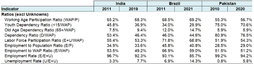 key labour and demographic indicators