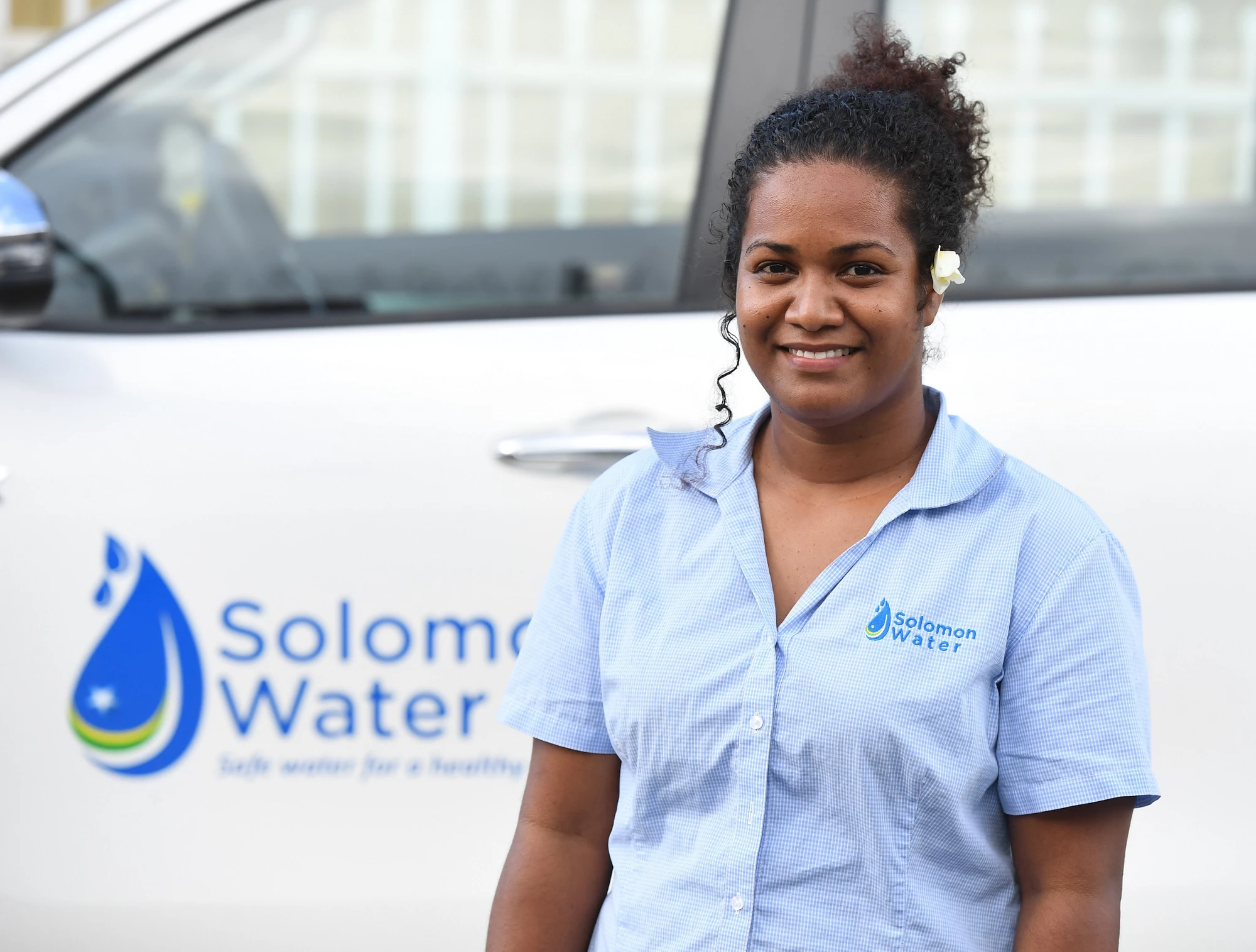 International Finance Corporation. Solomon Islands Wake Mere project. Story by Jackie Range. Photo shows, Sophia Tango who works in the communication with Solomon Water pictured in Honiara. Photo by Peter Rae/International Finance Corporation. Tuesday 3 September 2019.