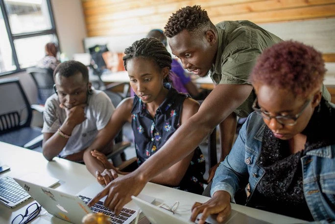 In Nairobi Kenya Mbarak Mbigo trains software developers at Andela