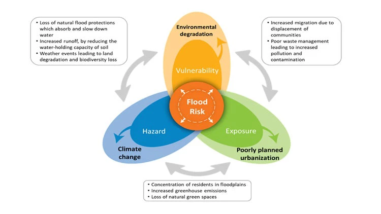 Figure 3. Three main dynamics driving flood risk in Chad