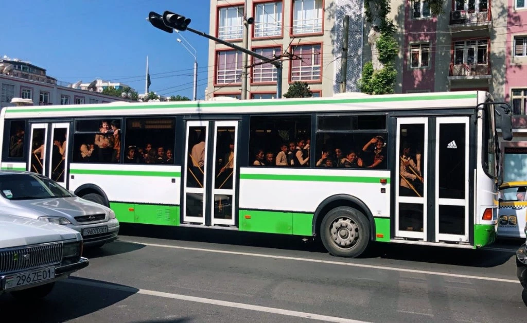 A local bus in Dushanbe