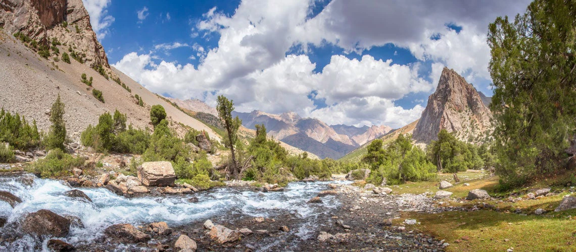 Mountain river in Tajikistan