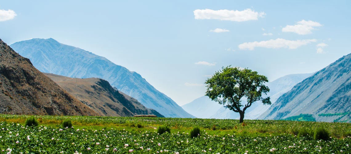 Mountainous landscape in Tajikistan.