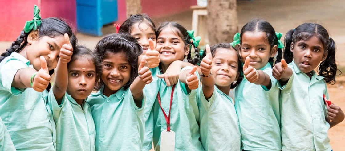 Image of schoolgirls smiling