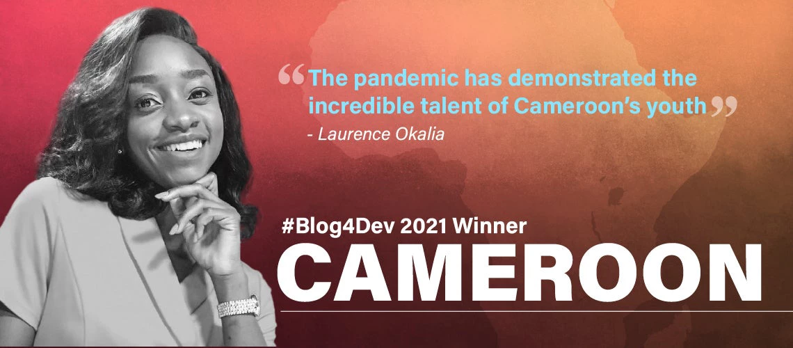 Laurence Okalia, winner of the 2021 Blog4Dev competition for Cameroon.
