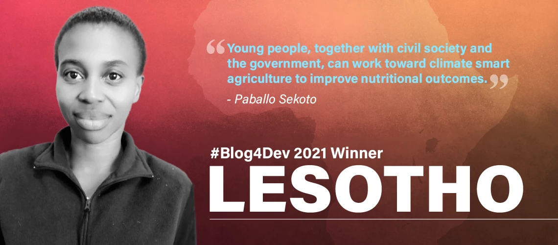 Paballo Sekoto, 2021 Blog4Dev winner from Lesotho. Photo: World Bank