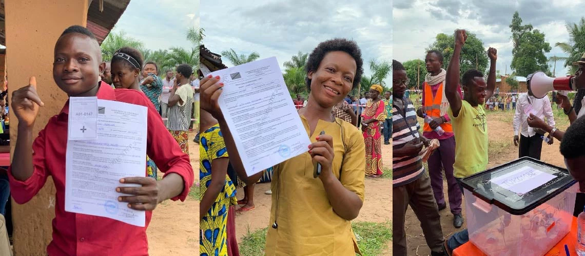 Public lottery for the DRC Social Fund?s Public Work Program, Kasai Central, DRC, November 2020. © DRC Social Fund