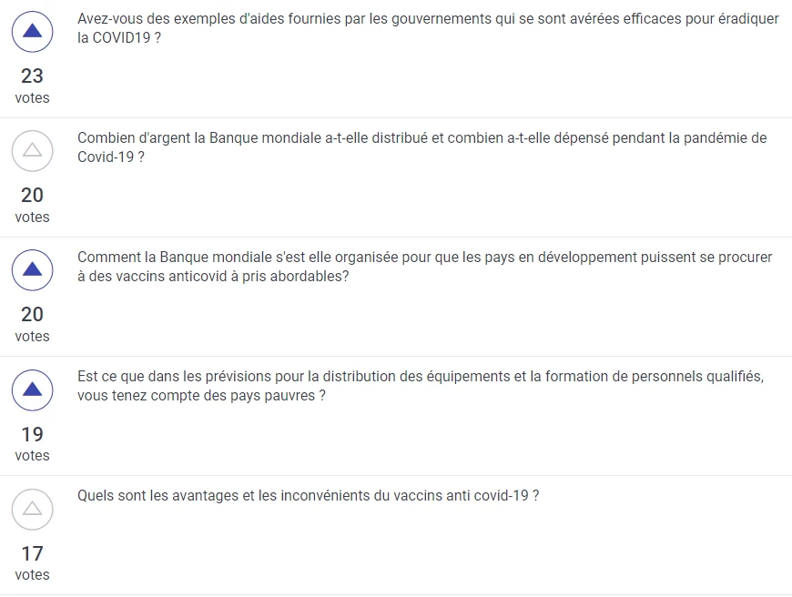 Questions de l'audience - Vaccins