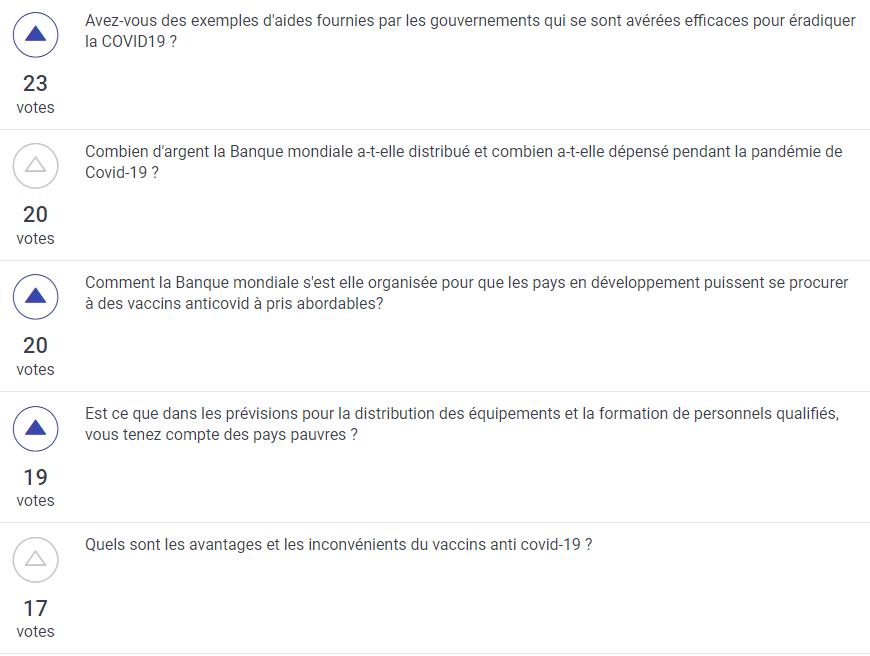 Questions de l'audience - Vaccins
