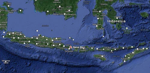 Map showing location of Desa Ban
