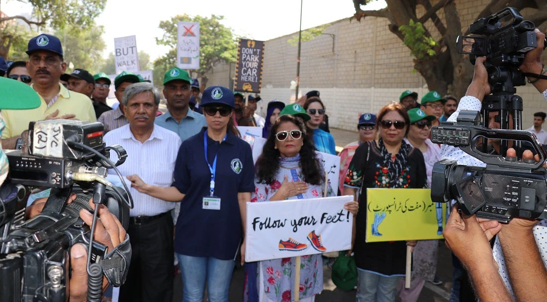 Residents took part in a recent walk for Karachi