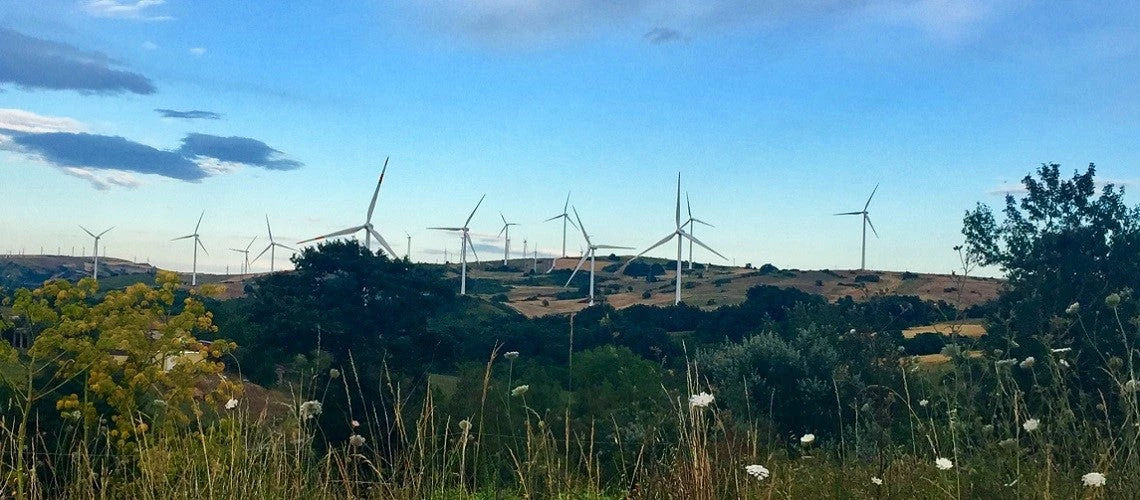 wind turbines in the countryside