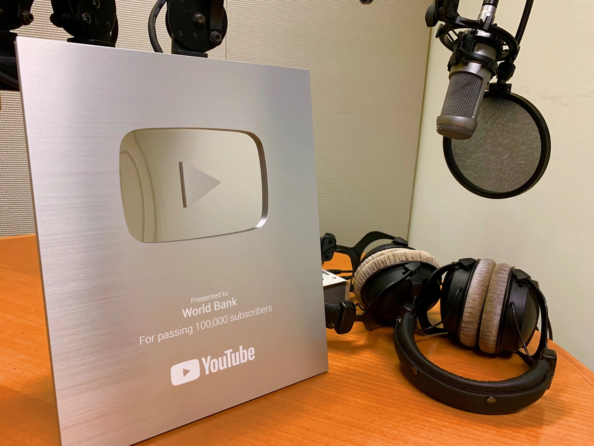 World Bank?s YouTube Silver Award for hitting 100,000 Subscribers.