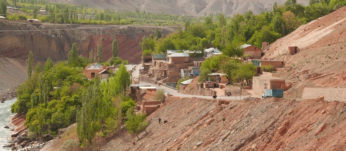 Industrial sites in Zeravshan Valley, Tajikistan