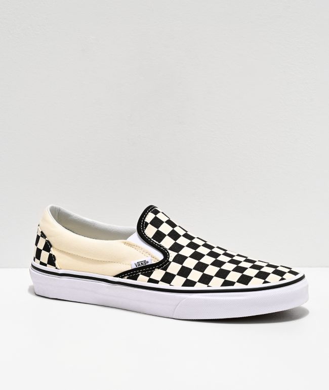 white or checkered vans