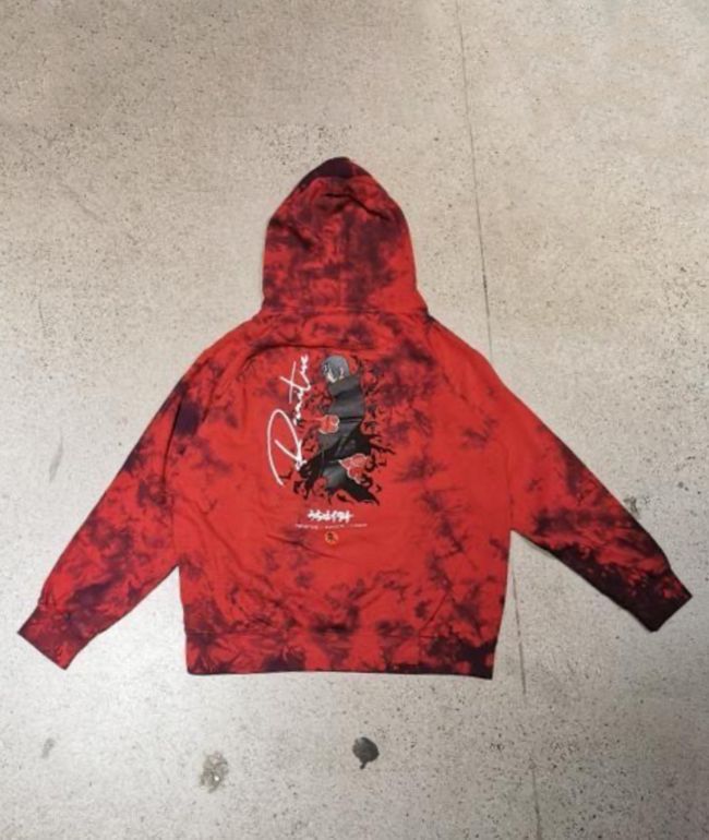 Primitive x Naruto Crows Red u0026 Black Tie Dye Hoodie