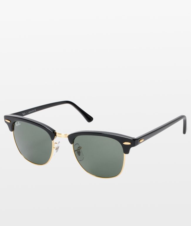 Smag Giotto Dibondon infrastruktur Ray-Ban Clubmaster Black & Gold Polarized Sunglasses