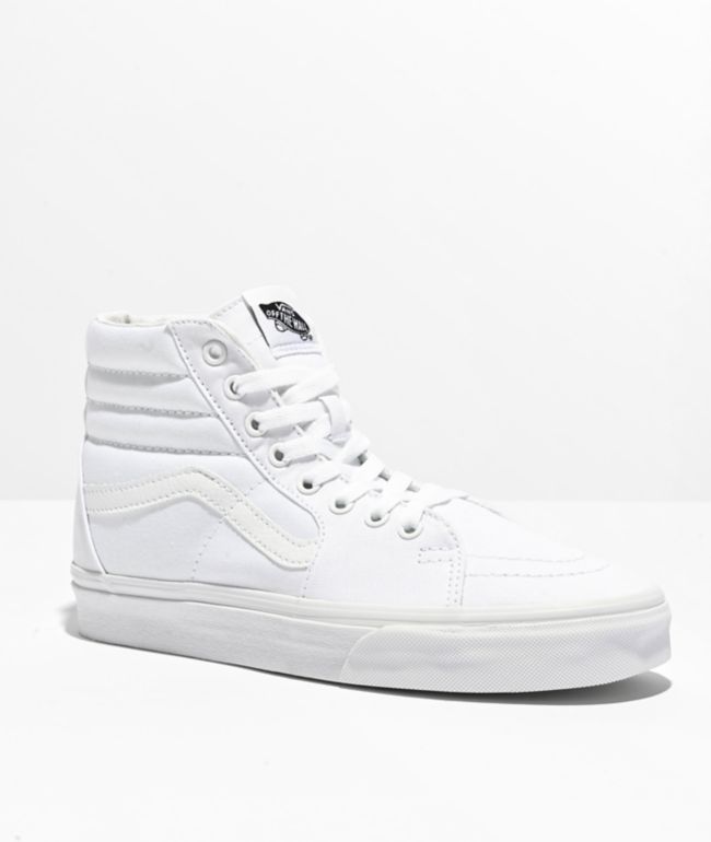 bouw Structureel krekel Vans Sk8-Hi True White Canvas Skate Shoes