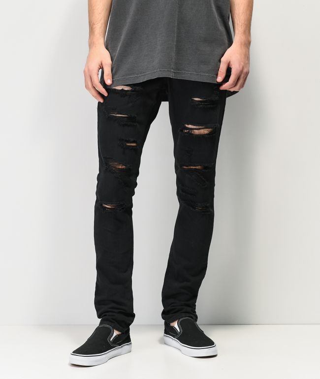 dark blue ripped skinny jeans