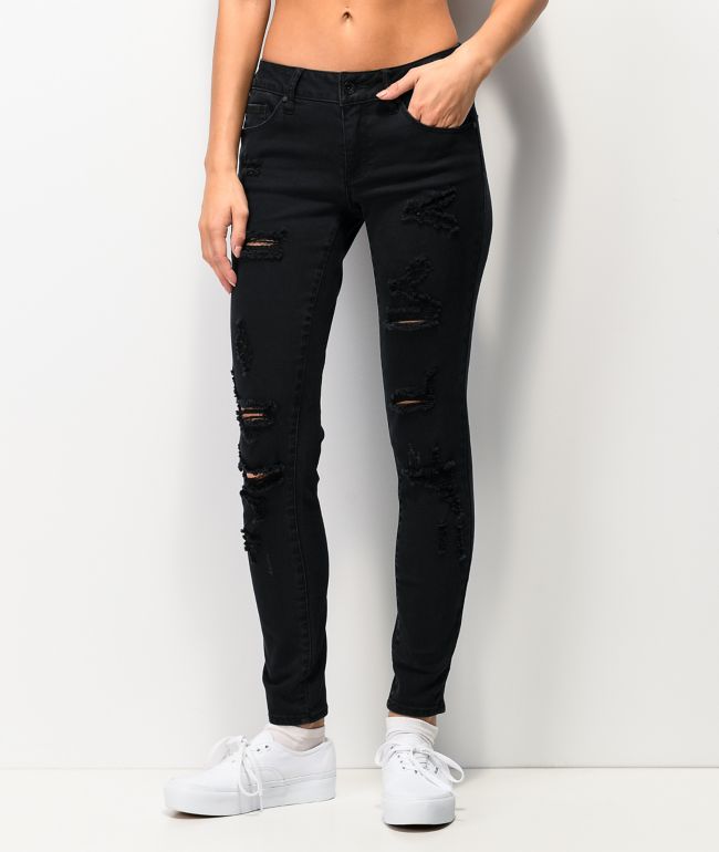 Empyre Tessa Shredded Black Skinny Jeans |