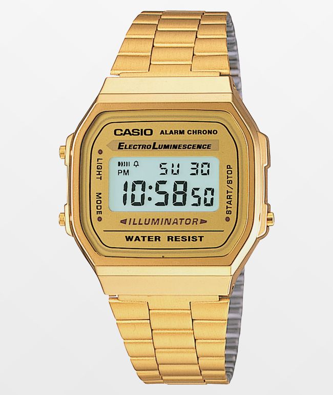 vest Barn Alfabet Casio Vintage All Gold Digital Watch