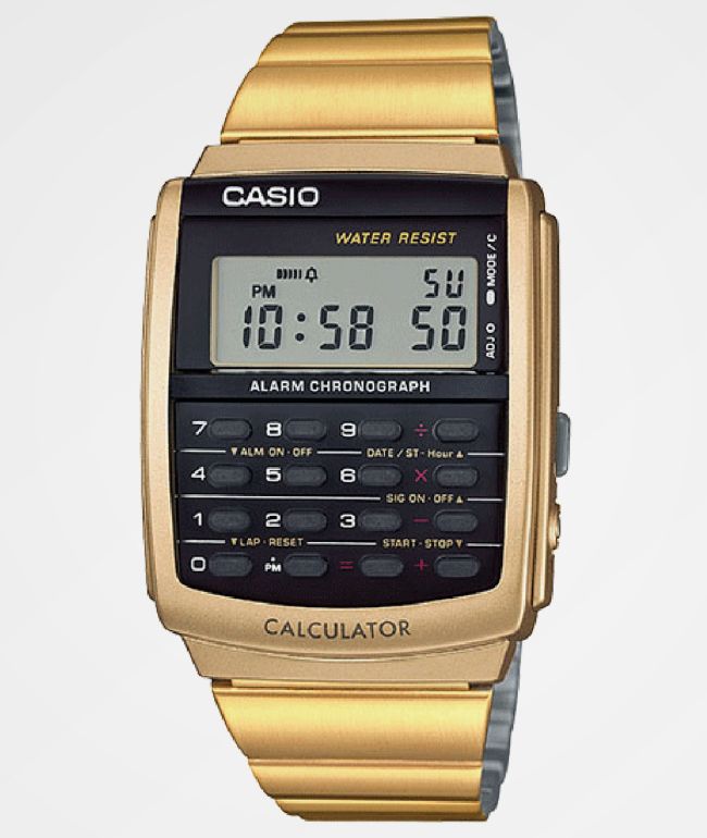 casio calculator watch gold