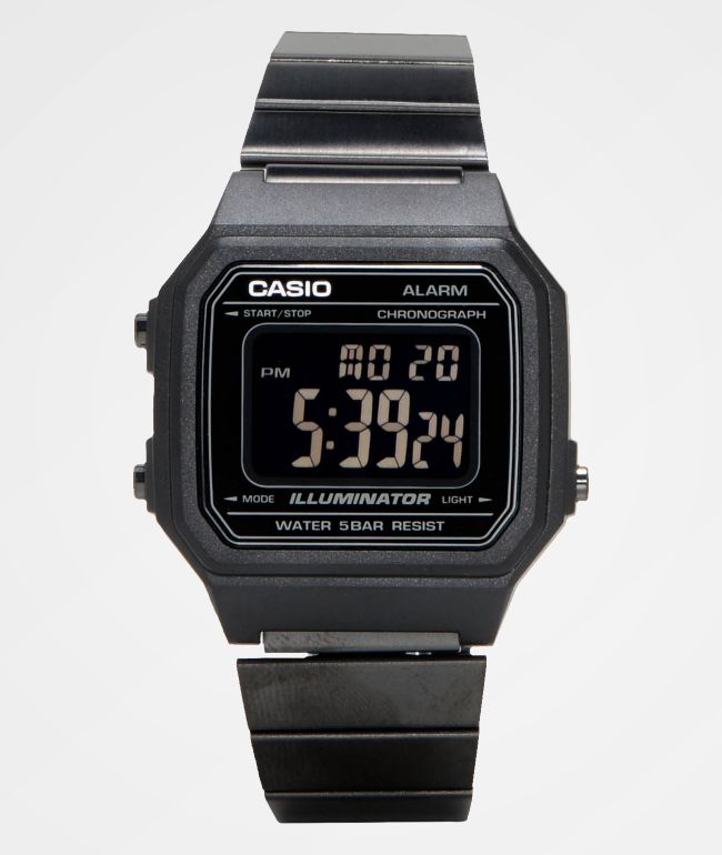 ilt forkæle fersken Casio Vintage All Black Digital Watch