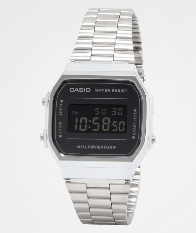 Casio Vintage Silver & Black Watch