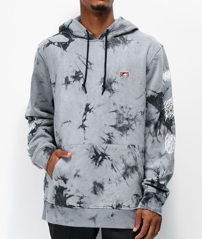 Lurking Class by Sketchy Tank Branch Logo Grey u0026 Black Dyed Hoodie