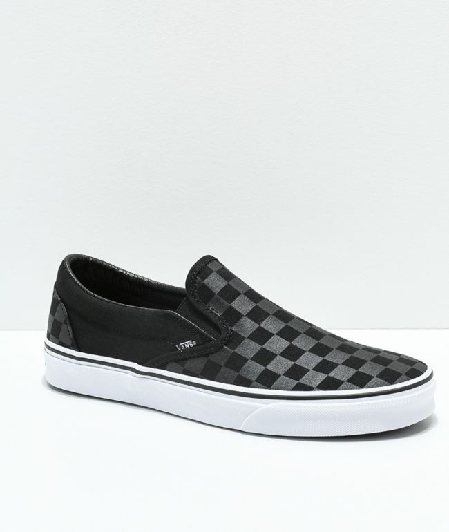 slip on checkerboard black