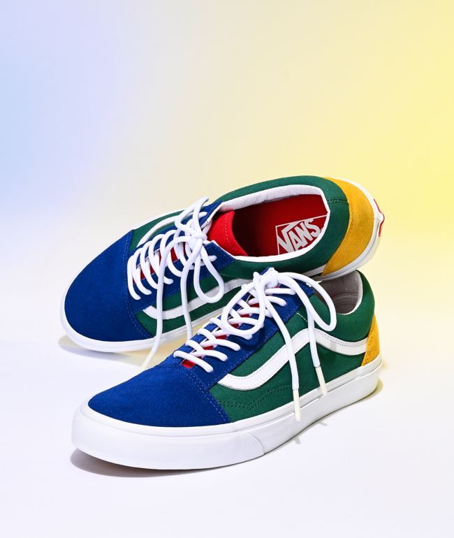 Datum fungere renovere Vans Old Skool Yacht Club Blue, Green, Yellow & Red Skate Shoes