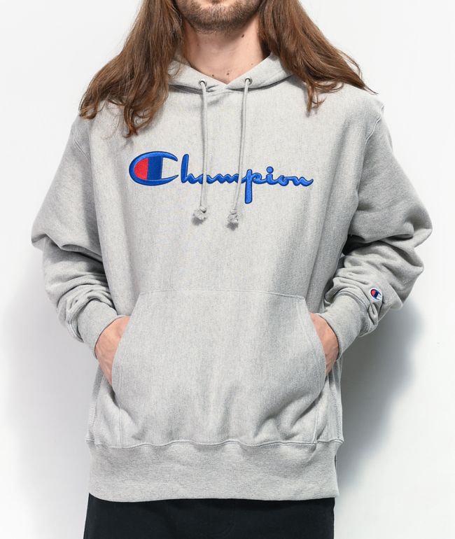 champion R/W script logo ribline hoodieサイズL - パーカー