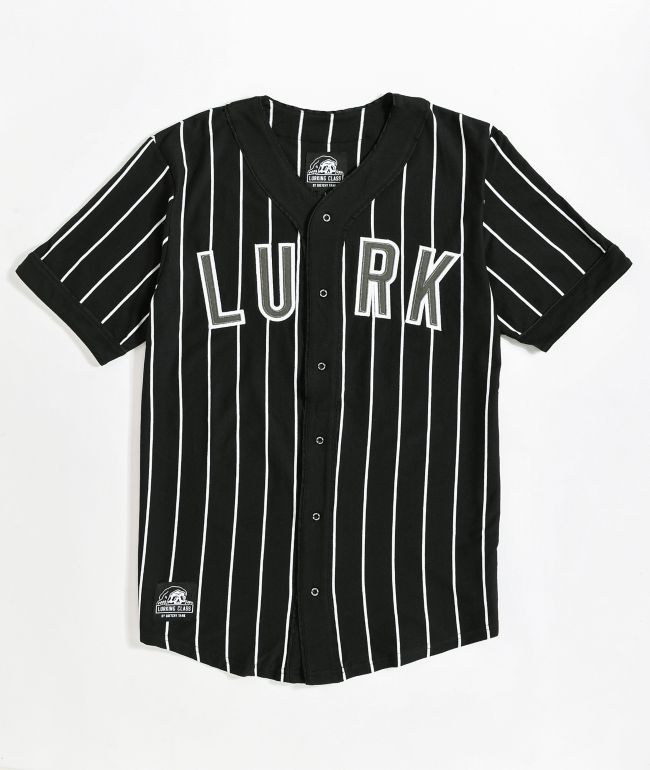 Skalk Dubbelzinnigheid circulatie Lurking Class by Sketchy Tank Black & White Pinstripe Baseball Jersey