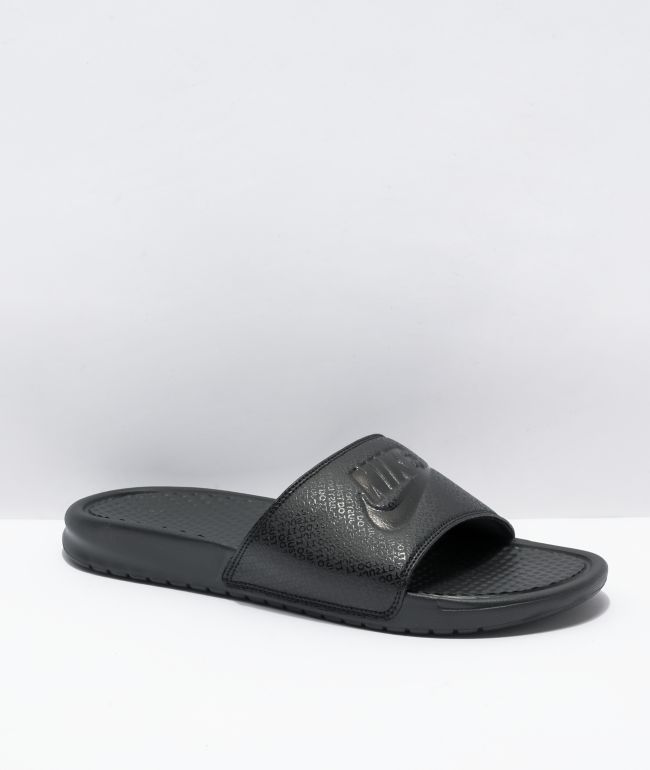 Logo Black Slide Sandals