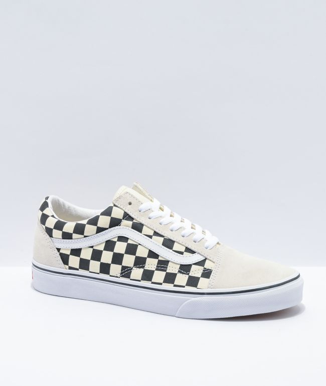 Old Skool Checkerboard White Skate Shoes