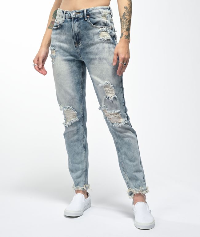 Almost Famous Distressed Blue Skinny Jeans