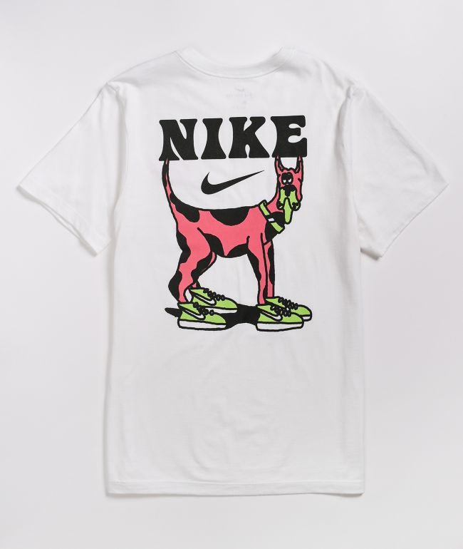 Lujoso Broma Cercanamente Nike SB Big Dog White & Pink T-Shirt
