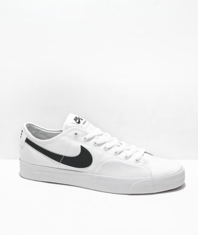 latin eftertænksom Føderale Nike SB BLZR Court White & Black Skate Shoes