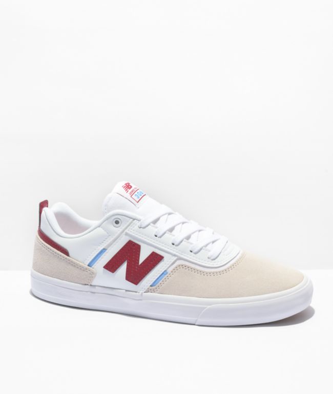 Blauw kloon brug New Balance Numeric 306 Jamie Foy White, Red & Blue Skate Shoes